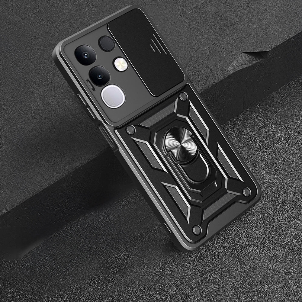 Vivo Y29 4G Kılıf Magnetik Standlı Kamera Korumalı Zore Sürgülü Vega Kapak