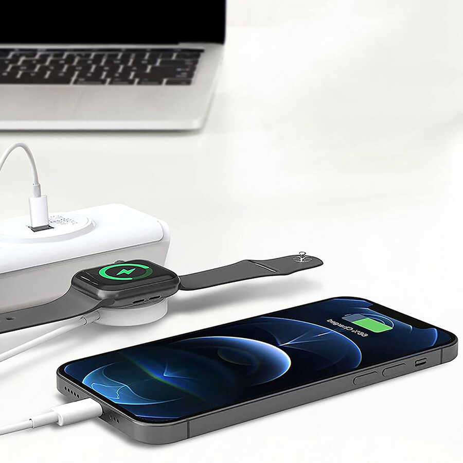 Wiwu M10 2 in 1 Wireless ve Lightning PD Şarj Kablosu