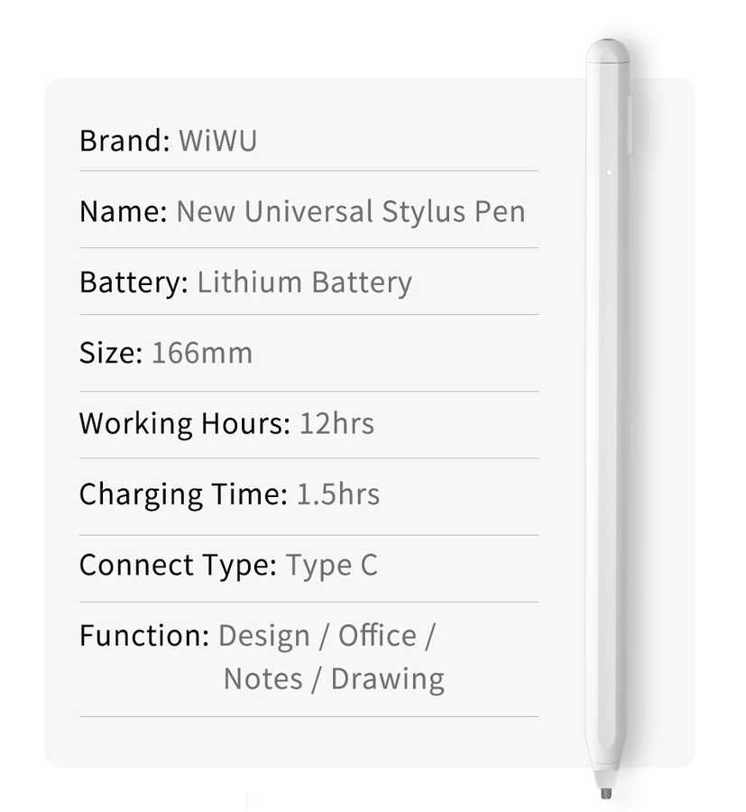 Wiwu Pencil Max Dokunmatik Çizim Kalemi