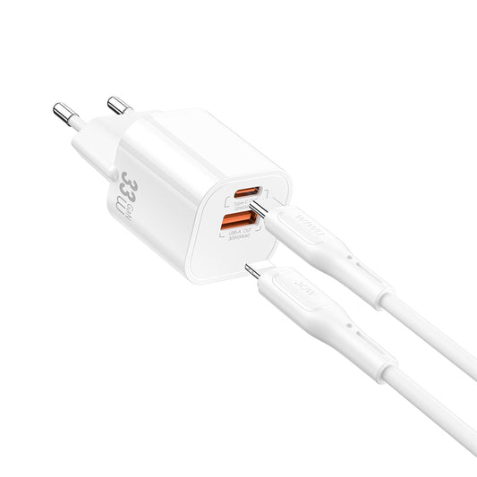 Wiwu Wi-G018 Cube Serisi Type-C to Lightning GaN Tech PD Hızlı Şarj Özellikli Kablolu Şarj Seti 33W