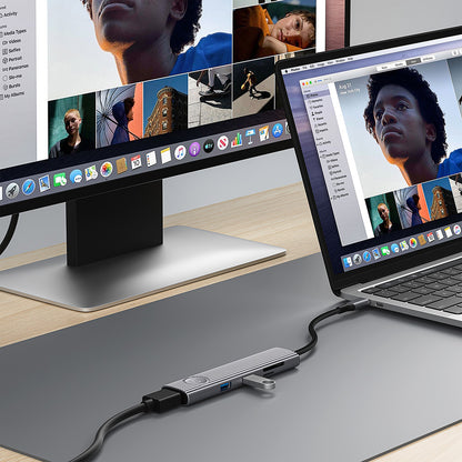 Wiwu Wi-HB8001 Travel Serisi 8in1 HDMI (4K@60Hz) Girişli 100W PD Type-C Hub Bağlantı İstasyonu