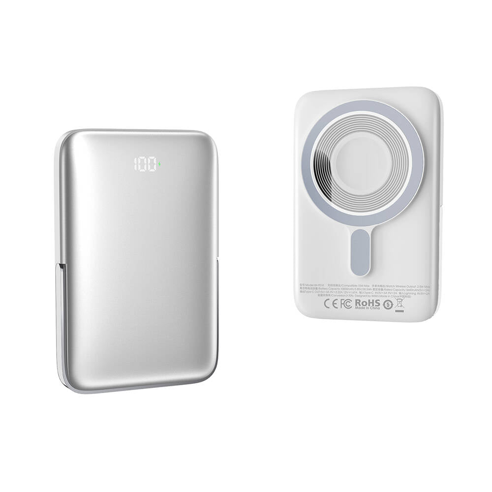 Wiwu Wi-P018 Elite Serisi Led Ekranlı M-safe Powerbank Wireless 15W 10000mAh