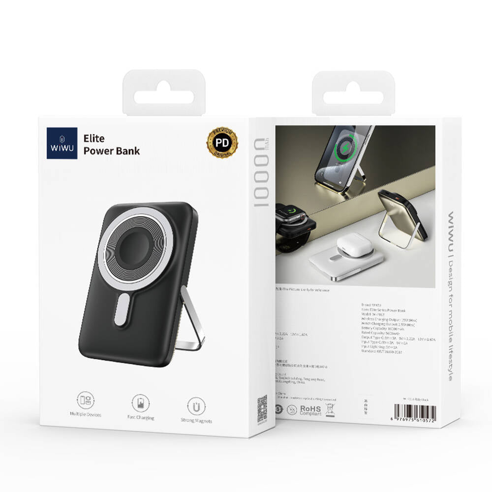Wiwu Wi-P018 Elite Serisi Led Ekranlı M-safe Powerbank Wireless 15W 10000mAh