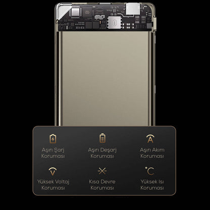 Wiwu Wi-P020 Ultra-Thin Explore Serisi Led Göstergeli Wireless M-safe Powerbank 15W 10000mAh