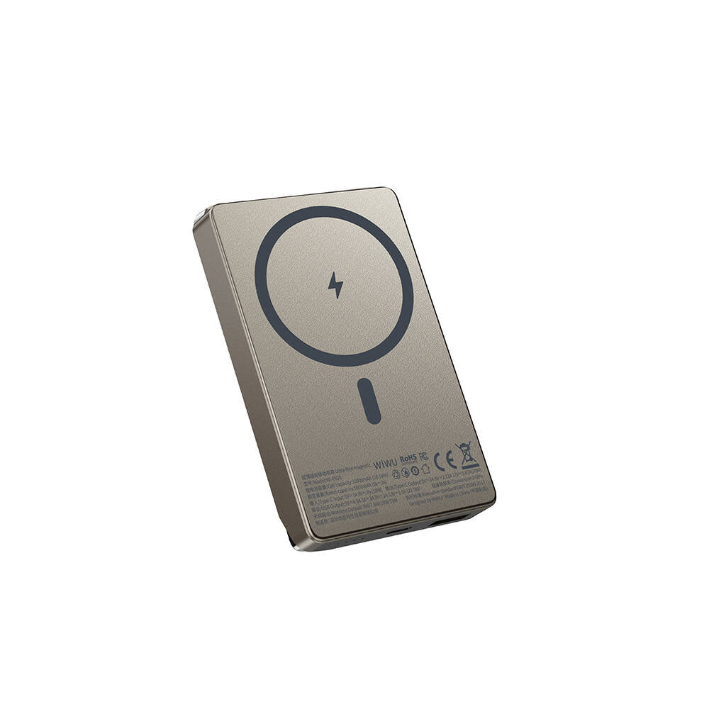 Wiwu Wi-P020 Ultra-Thin Explore Serisi Led Göstergeli Wireless M-safe Powerbank 15W 10000mAh