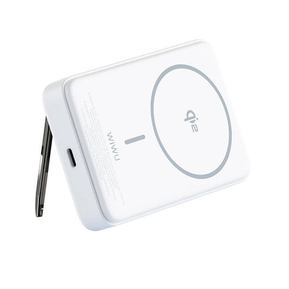 Wiwu Wi-P031 Qi2 Şarj Teknolojili LED Işık Göstergeli Standlı 30W Taşınabilir M-safe Wireless Powerbank 10.000mAh