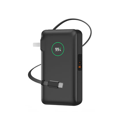 Wiwu Wi-P049 Noble Serisi Type-C Kablolu Dijital LED Göstergeli Powerbank PD 35W 10000mAh
