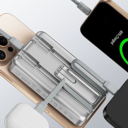 Wiwu Wi-P056 Taşınabilir Wireless Şarj ve PD Hızlı Şarj Özellikli Powerbank 15W 10000mAh