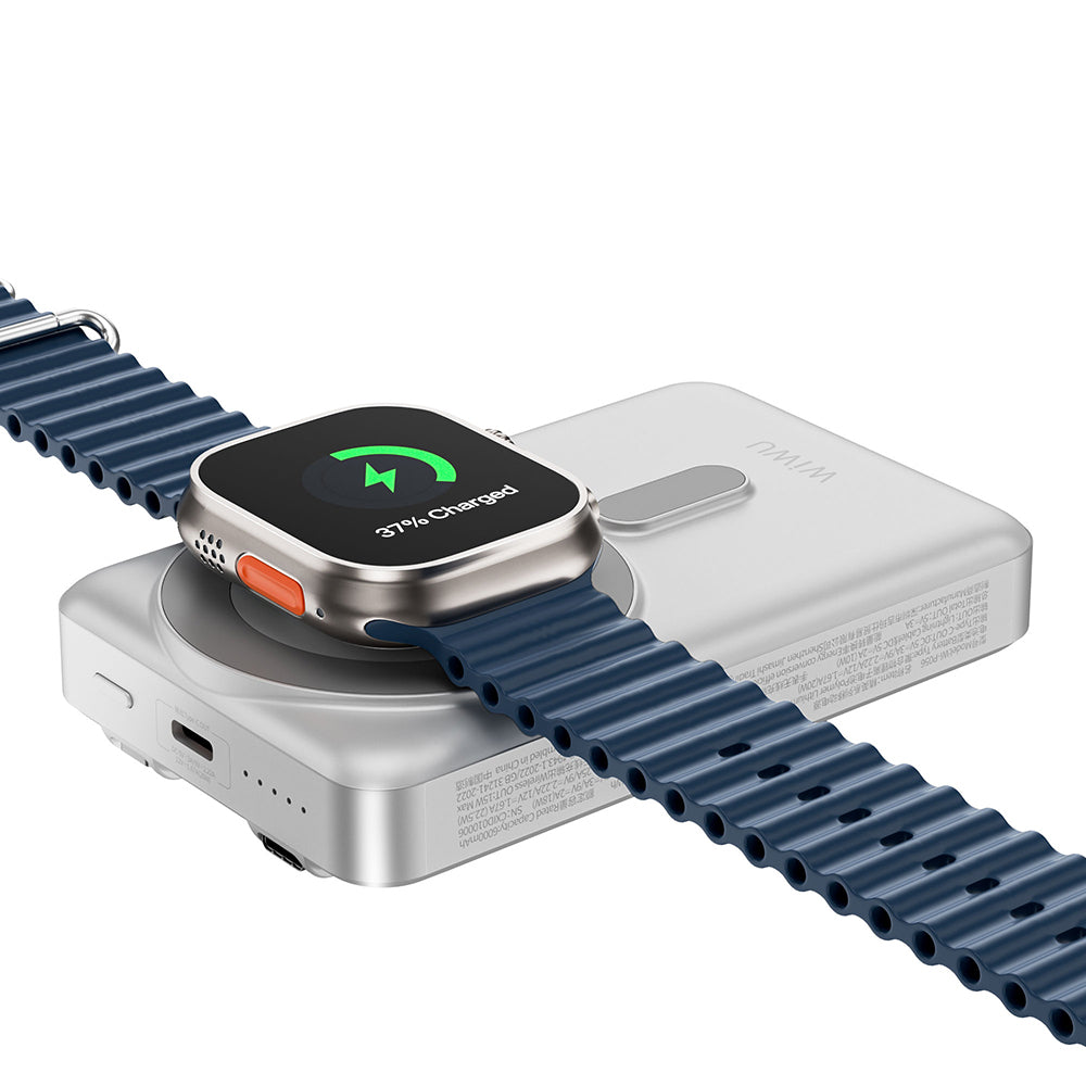 Wiwu Wi-P056 Taşınabilir Wireless Şarj ve PD Hızlı Şarj Özellikli Powerbank 15W 10000mAh