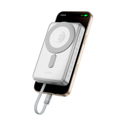 Wiwu Wi-P056 Taşınabilir Wireless Şarj ve PD Hızlı Şarj Özellikli Powerbank 15W 10000mAh