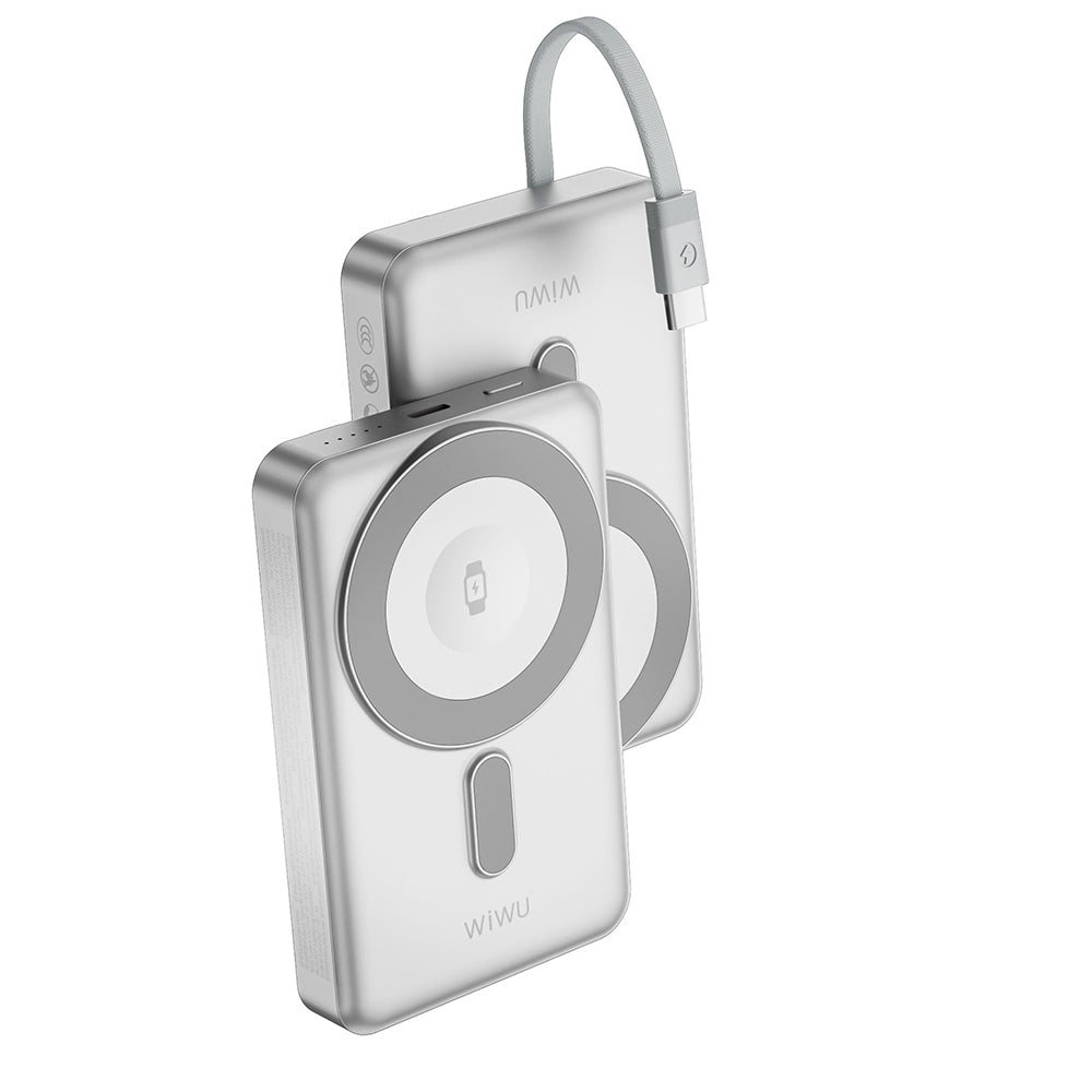 Wiwu Wi-P056 Taşınabilir Wireless Şarj ve PD Hızlı Şarj Özellikli Powerbank 15W 10000mAh