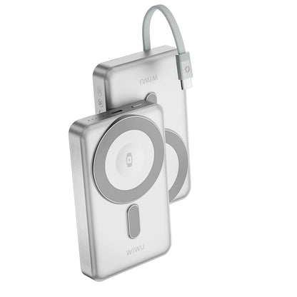 Wiwu Wi-P056 Taşınabilir Wireless Şarj ve PD Hızlı Şarj Özellikli Powerbank 15W 10000mAh