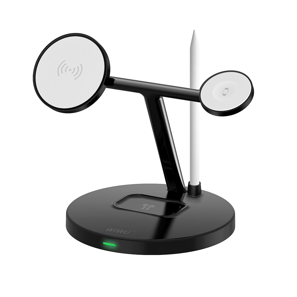Wiwu Wi-W032 4 in 1 Magnetik Hızlı Şarj Özellikli Kablosuz Şarj Standı 15W
