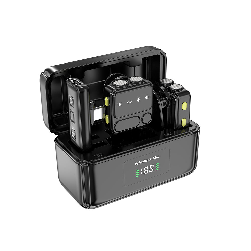 Wiwu Wi-WM005 2in1 Type-C ve Lightning Portlu ANC Özellikli Kablosuz Yaka Mikrofonu