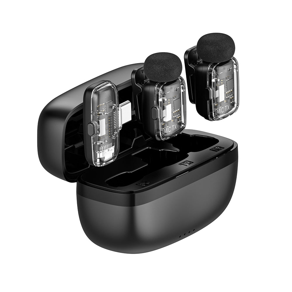 Wiwu Wi-WM008 2in1 Type-C Portlu ANC Özellikli Kablosuz Yaka Mikrofonu