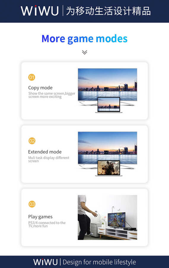 Wiwu X10 Type-C to HDMI Kablo