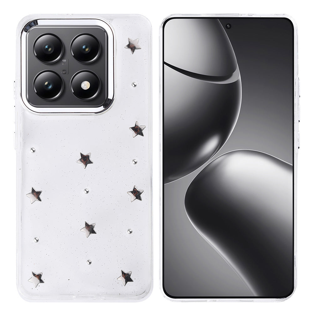 Xiaomi 14T Pro Kılıf Airbag Tasarımlı Simli Şeffaf Zore Kutup Kapak