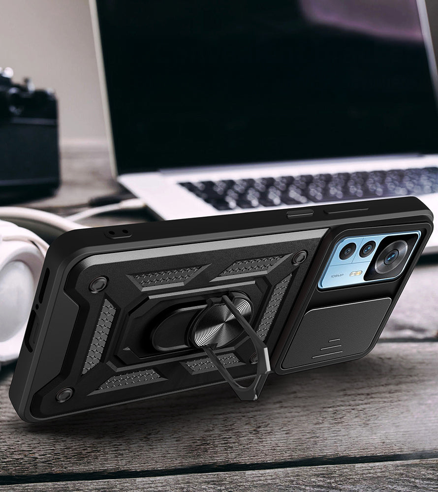 Xiaomi Mi 12T Kılıf Magnetik Standlı Kamera Korumalı Zore Sürgülü Vega Kapak