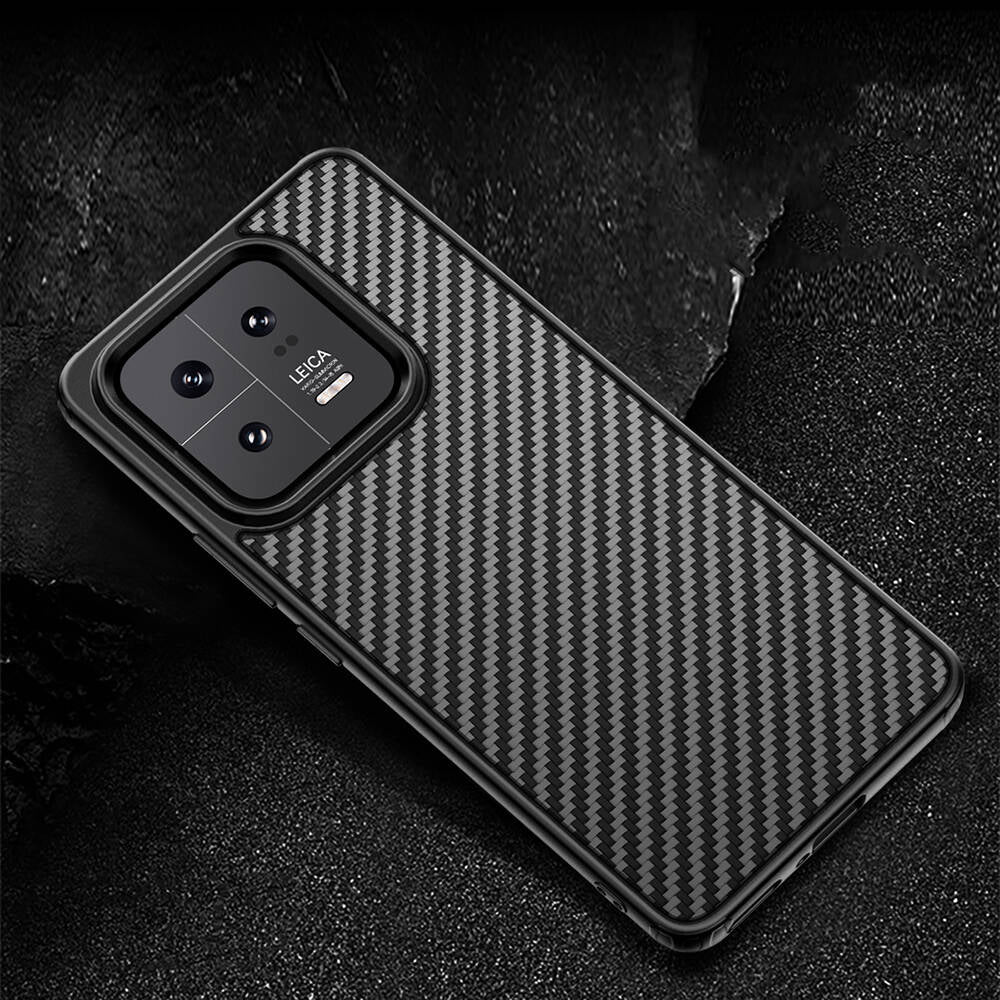 Xiaomi Mi 13 Kılıf Aramid Karbon Fiber M-safe Özellikli Wlons Radison Kapak