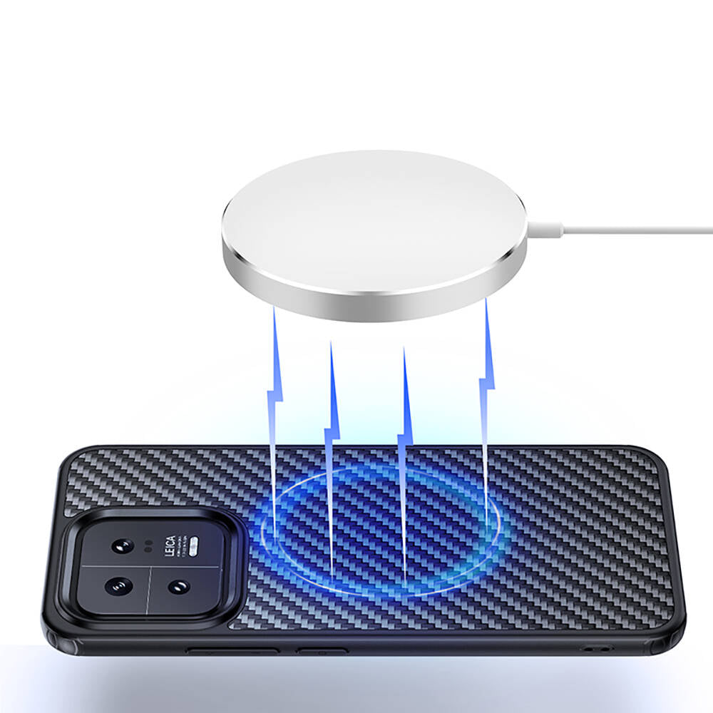 Xiaomi Mi 13 Kılıf Aramid Karbon Fiber M-safe Özellikli Wlons Radison Kapak