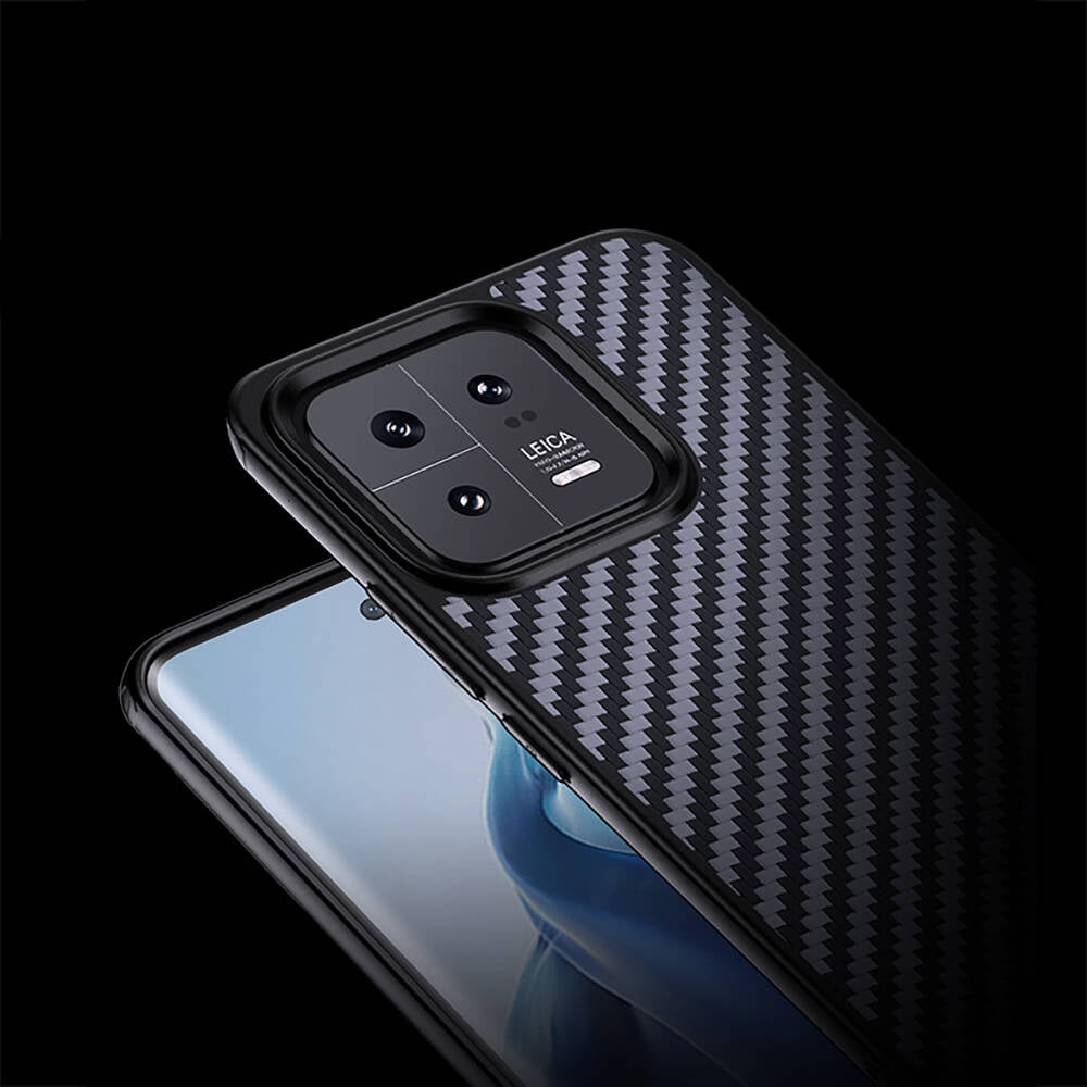 Xiaomi Mi 13 Kılıf Aramid Karbon Fiber M-safe Özellikli Wlons Radison Kapak