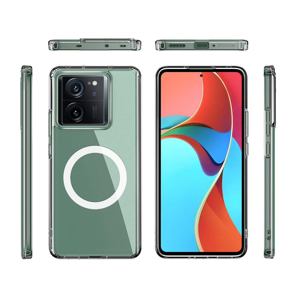 Xiaomi Mi 13T Pro Kılıf Sert PC Arka Yüzey Wireless Şarj Özellikli Zore Flet M-safe Kapak