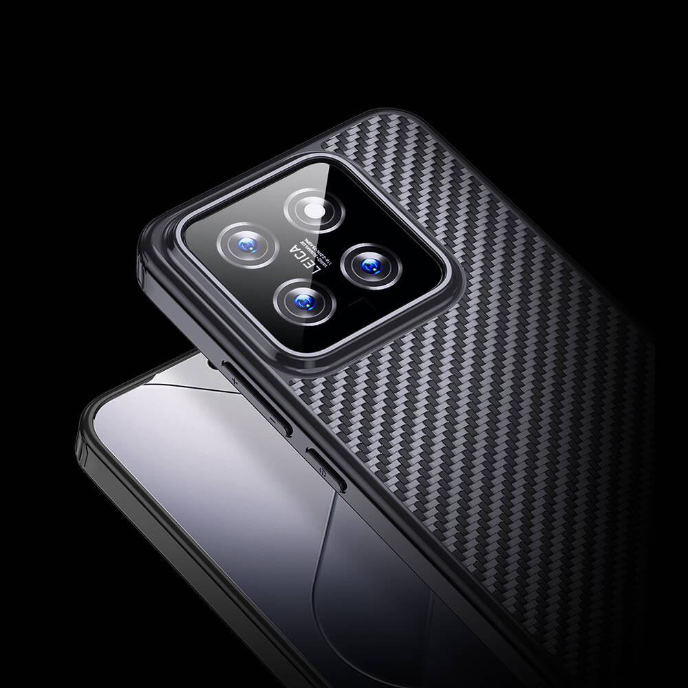 Xiaomi Mi 14 Kılıf Aramid Karbon Fiber M-safe Özellikli Wlons Radison Kapak