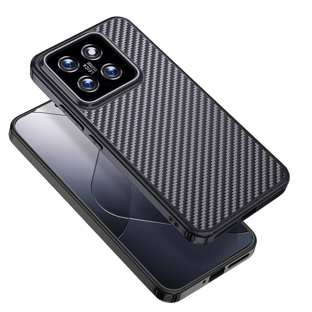 Xiaomi Mi 14 Kılıf Aramid Karbon Fiber M-safe Özellikli Wlons Radison Kapak