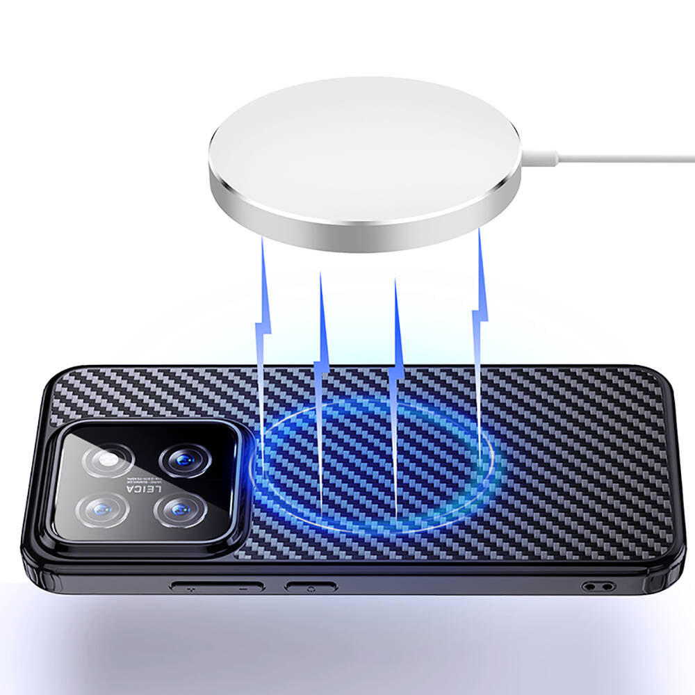 Xiaomi Mi 14 Kılıf Aramid Karbon Fiber M-safe Özellikli Wlons Radison Kapak