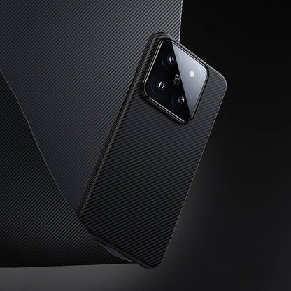 Xiaomi Mi 14 Kılıf M-safe Özellikli Karbon Fiber Benks Essential ArmorAir 600D Kevlar Kapak