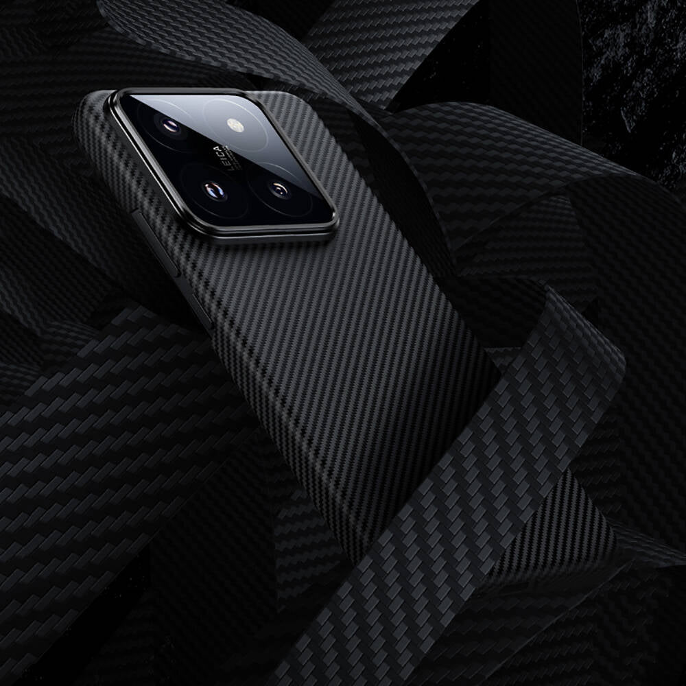 Xiaomi Mi 14 Kılıf M-safe Özellikli Karbon Fiber Benks Essential ArmorAir 600D Kevlar Kapak