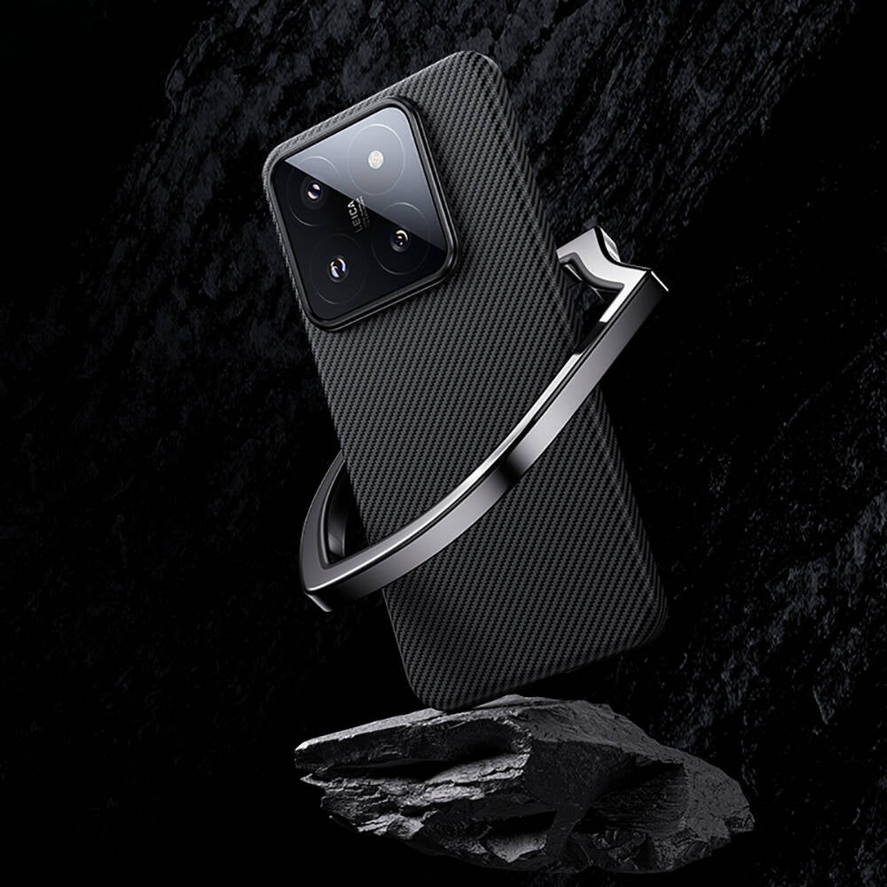 Xiaomi Mi 14 Kılıf M-safe Özellikli Karbon Fiber Benks Essential ArmorAir 600D Kevlar Kapak