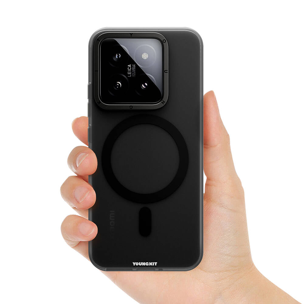 Xiaomi Mi 14 Kılıf M-safe Şarj Özellikli Youngkit Hidden Sand Serisi Kapak