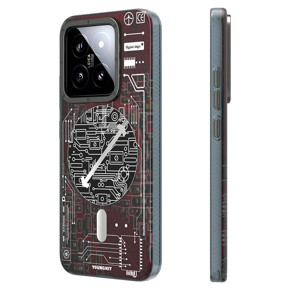 Xiaomi Mi 14 Kılıf M-safe Şarj Özellikli YoungKit Technology Serisi Kapak