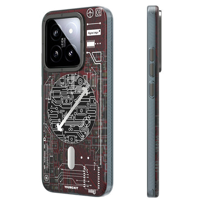 Xiaomi Mi 14 Kılıf M-safe Şarj Özellikli YoungKit Technology Serisi Kapak