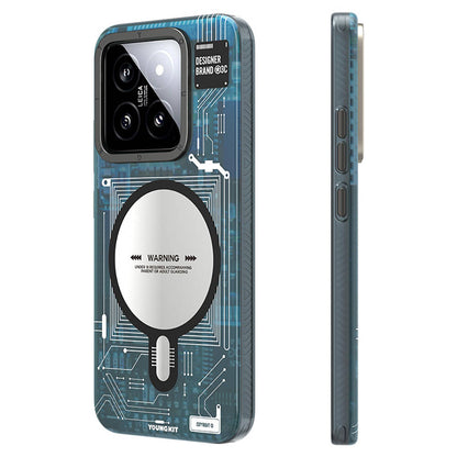 Xiaomi Mi 14 Kılıf M-safe Şarj Özellikli YoungKit Technology Serisi Kapak