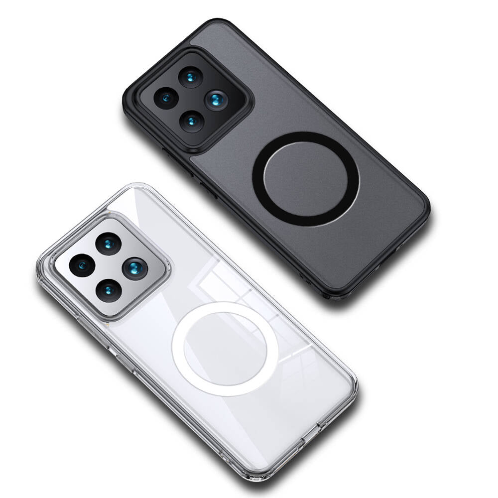 Xiaomi Mi 14 Kılıf Sert PC Arka Yüzey Wireless Şarj Özellikli Zore Flet M-safe Kapak