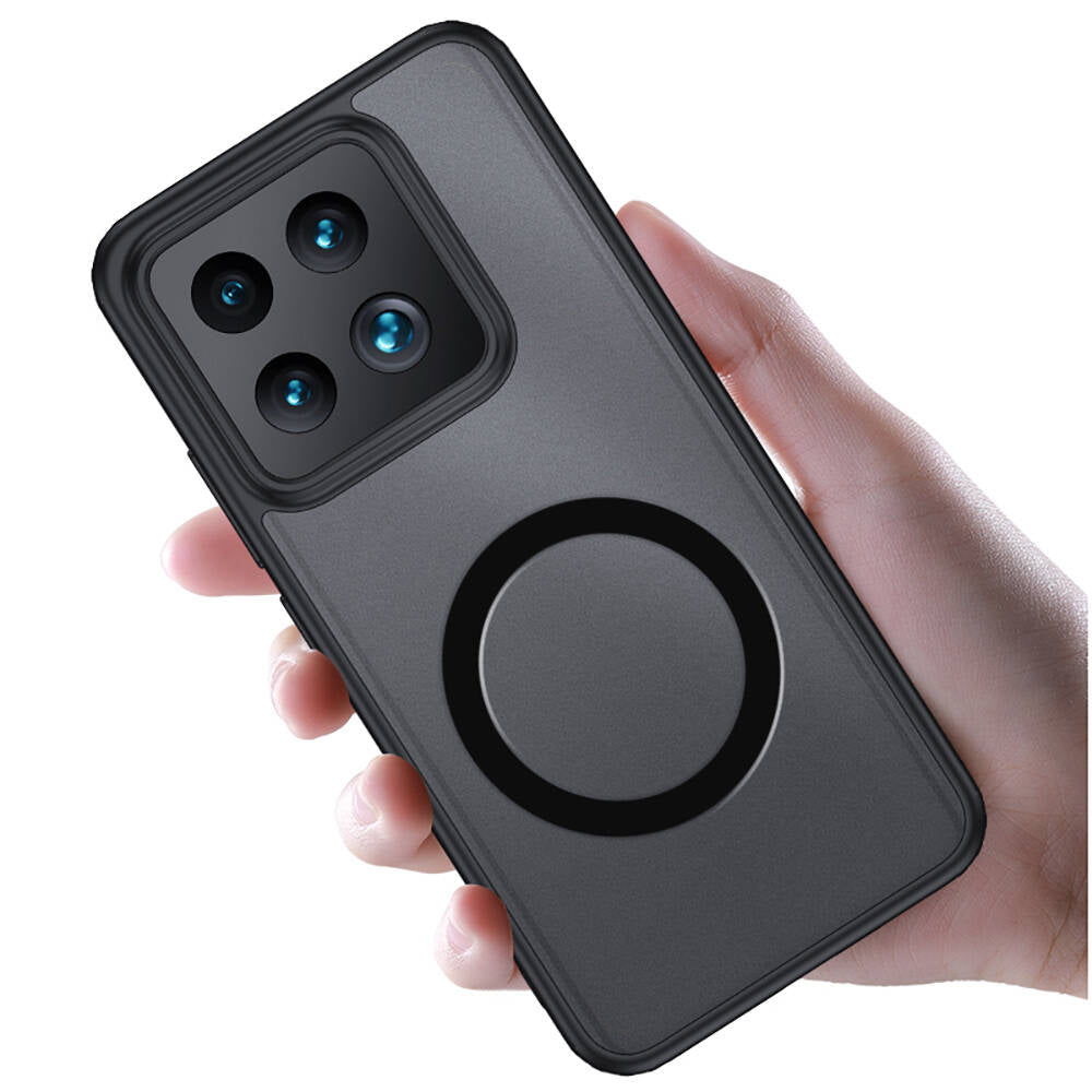 Xiaomi Mi 14 Kılıf Sert PC Arka Yüzey Wireless Şarj Özellikli Zore Flet M-safe Kapak