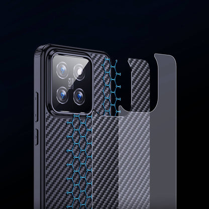 Xiaomi Mi 14 Pro Kılıf Aramid Karbon Fiber M-safe Özellikli Wlons Radison Kapak