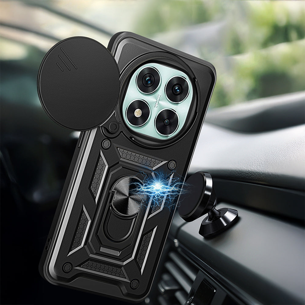 Xiaomi Poco X7 Kılıf Magnetik Standlı Kamera Korumalı Zore Sürgülü Vega Kapak