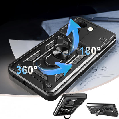 Xiaomi Poco X7 Pro Kılıf Magnetik Standlı Kamera Korumalı Zore Sürgülü Vega Kapak