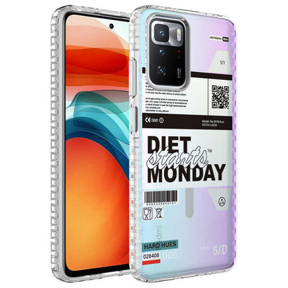 Xiaomi Redmi 10 Kılıf Airbag Kenarlı Renkli Desenli Silikon Zore Elegans Kapak