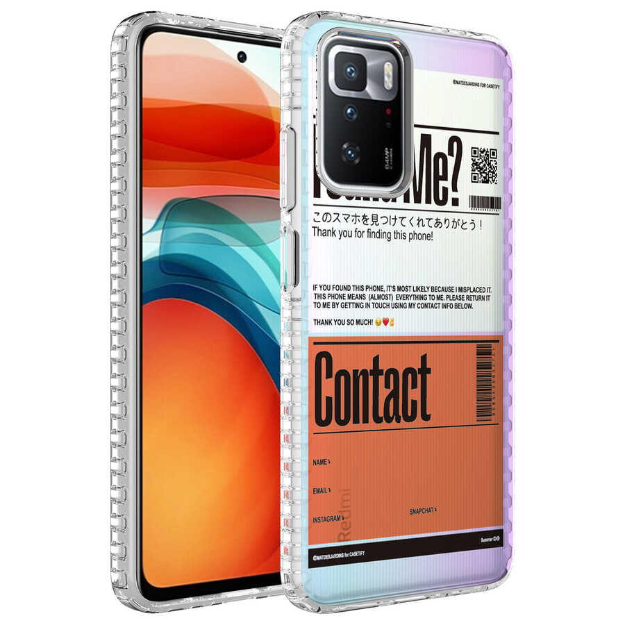 Xiaomi Redmi 10 Kılıf Airbag Kenarlı Renkli Desenli Silikon Zore Elegans Kapak