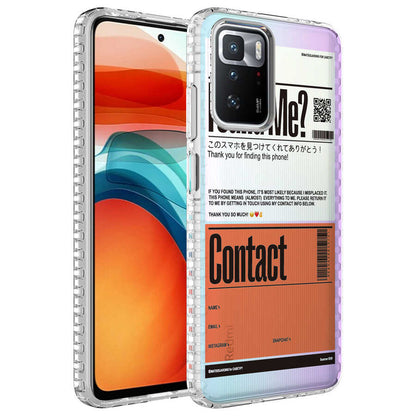 Xiaomi Redmi 10 Kılıf Airbag Kenarlı Renkli Desenli Silikon Zore Elegans Kapak