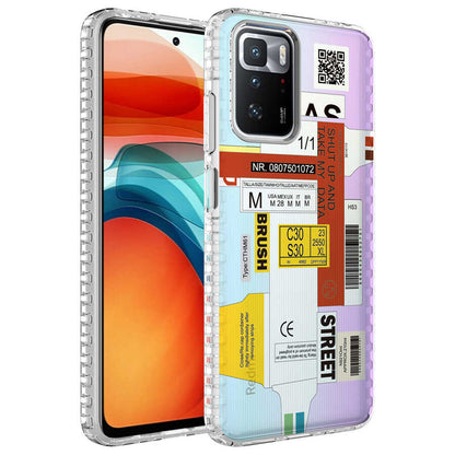 Xiaomi Redmi 10 Kılıf Airbag Kenarlı Renkli Desenli Silikon Zore Elegans Kapak