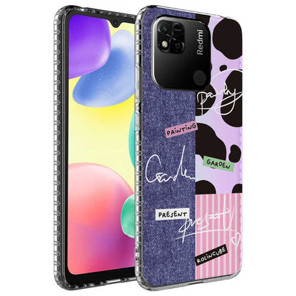 Xiaomi Redmi 10C Kılıf Airbag Kenarlı Renkli Desenli Silikon Zore Elegans Kapak