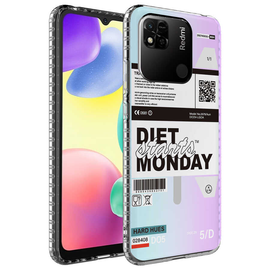 Xiaomi Redmi 10C Kılıf Airbag Kenarlı Renkli Desenli Silikon Zore Elegans Kapak