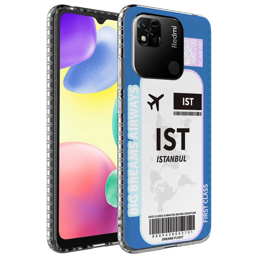 Xiaomi Redmi 10C Kılıf Airbag Kenarlı Renkli Desenli Silikon Zore Elegans Kapak