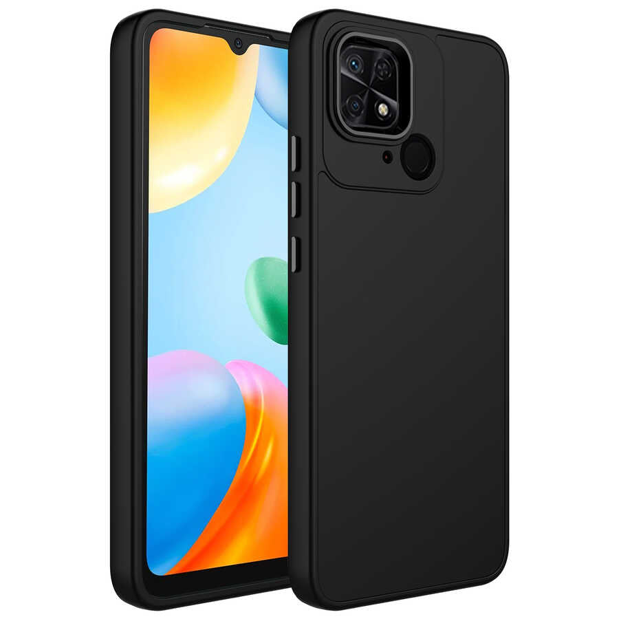 Xiaomi Redmi 10C Kılıf Metal Çerçeve ve Buton Tasarımlı Silikon Zore Luna Kapak