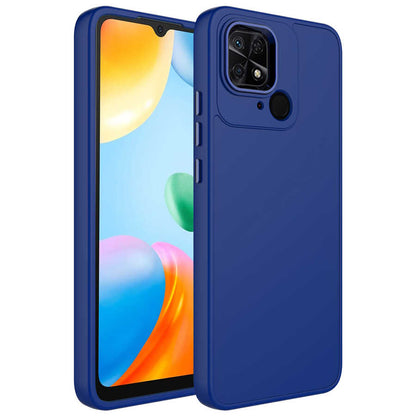 Xiaomi Redmi 10C Kılıf Metal Çerçeve ve Buton Tasarımlı Silikon Zore Luna Kapak